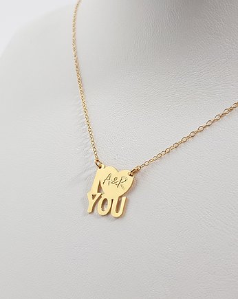 Prezent dla Niej złota Celebrytka LOVE z grawerem, ZaNa Design