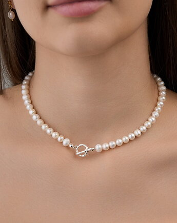 Choker naszyjnik z naturalnych pereł  srebro 925, Coccola JEWELLERY