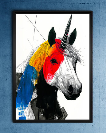 Jednorożec - grafika na plakacie, JBJart Justyna Jaszke