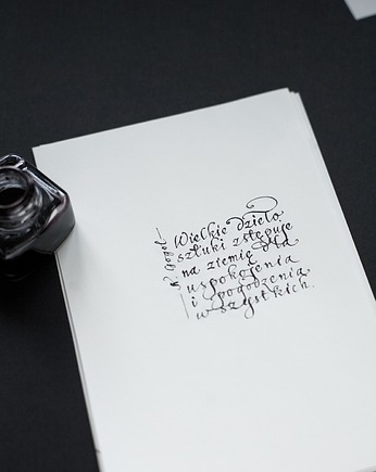 Plakat z cytatem kaligrafia: dla uspokojenia i pogodzenia wszystkich Gogol, Annagrafia