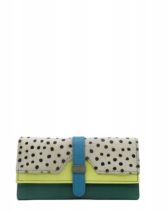 Portfel damski skórzany ze skrawków kolorowy przegródki na karty OLIVKA, Olivka Warsaw