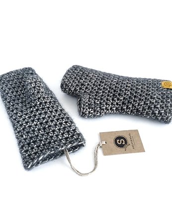 Mitenki bawełna merino COSY grafit, sploteka