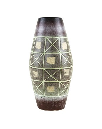 Wazon ceramiczny West Germany z geometryczną dekoracją, lata 70., Przetwory design