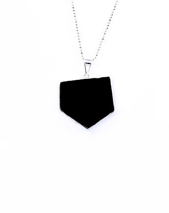 Colare Modern Onyks srebro pięciokąt, Brazi Druse Jewelry
