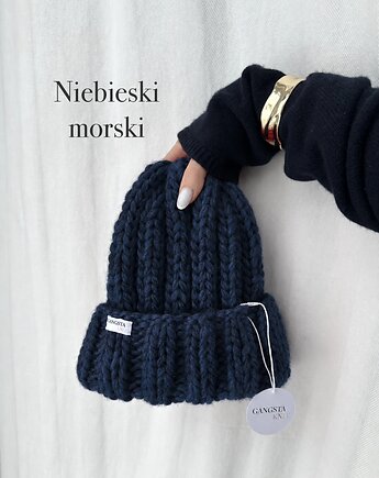 Czapka Nordic 100% wełna *niebieski morski*, GANGSTA KNIT