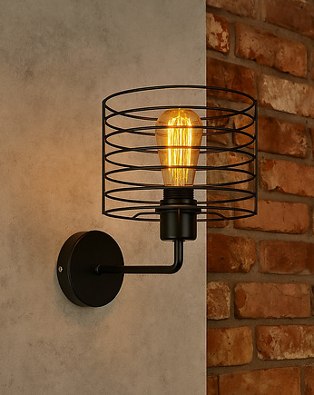 Czarny kinkiet loftowy druciany KORDOBA LOFT, lampy loftowe LYSNE LOFT
