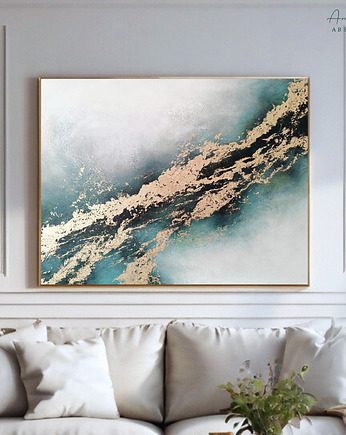 BLASK NATURY  Ręcznie malowany obraz ze złotem 100x70 cm, Anna Jatczak Art