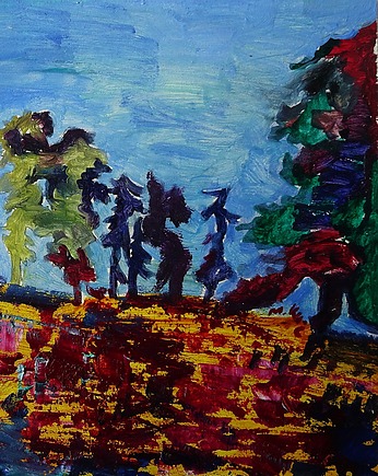 Obraz olejny do salonu pejzaż polskie pola, alice oil on canvas