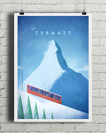 Matterhorn - Zermatt - vintage plakat, minimalmill