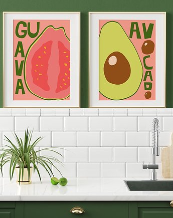 Plakat Owoc Gujawa i Awokado - zestaw dwóch plakatów, Pracownia Och Art