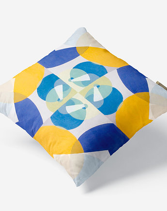 Żółto-niebieska poduszka - Geometryczna hipnoza, ASARTEM