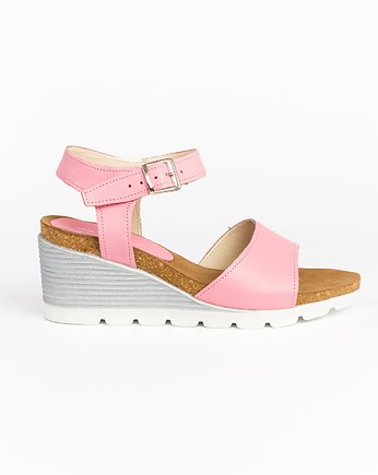 SANDAŁKI - SKÓRA NATURALNA - MODEL 346 - KOLOR LANDRYNKOWY, Zapato