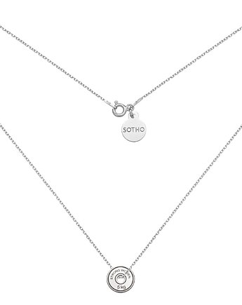 Srebrny naszyjnik z odważnikiem do hantli STRONG WOMEN 5 KG, SOTHO