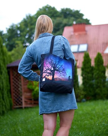Torba shopper na zakupy torba na ramię torebka drzewo, Uszyciuch