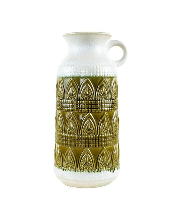 Wazon ceramiczny West Germany z reliefowym pasem dekoracyjnym, lata 70., Przetwory design