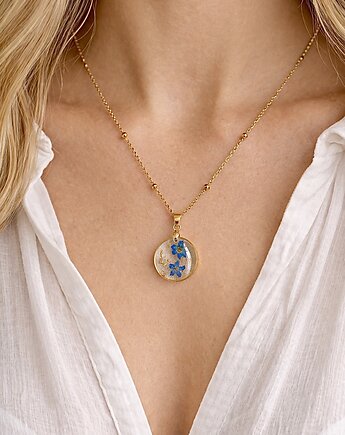 Naszyjnik z prawdziwymi niezapominajkami Dla Mamy, Blask Natury