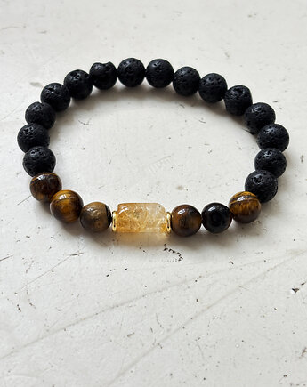 Bransoletka męska Tygrysie Oko i Cytryn, Chmolowska Jewellery