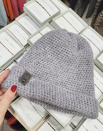 Czapka z alpaki i jedwabiu - lawenda, Craftbags