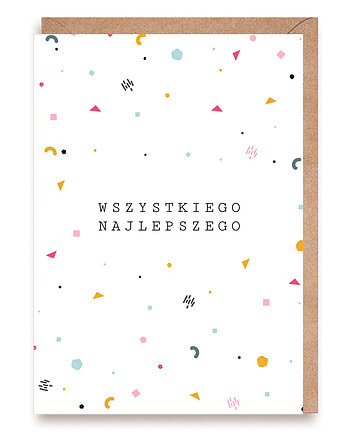 Kartka urodzinowa z confetti - "Wszystkiego najlepszego", Cardie
