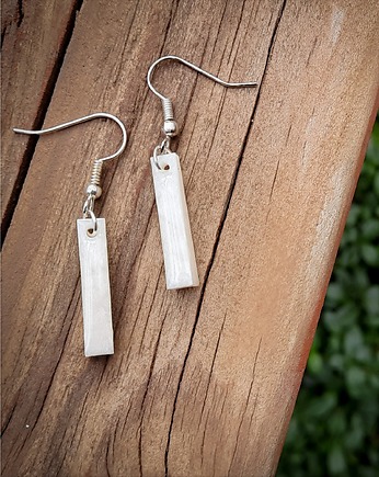 Kolczyki słupki, perła, Figa handmade accessories