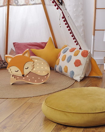 Drewniana lampka LED lisek drewno, Peekaboo Lights