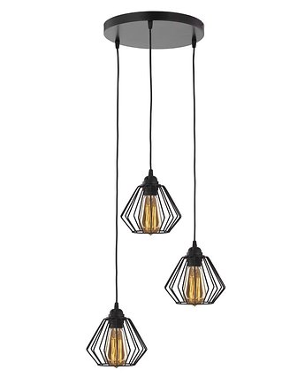 3-płomienna lampa wisząca z regulacją długości przewodów LAVIS LOFT, lampy loftowe LYSNE LOFT