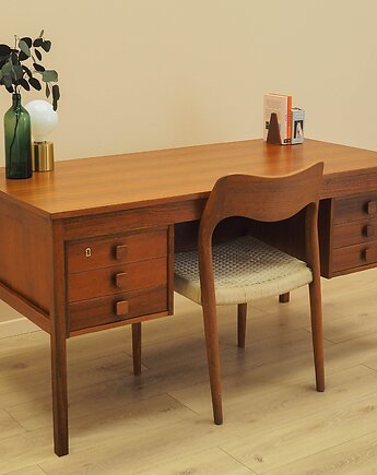 Biurko tekowe z szufladami, Dania, lata 60., Przetwory design