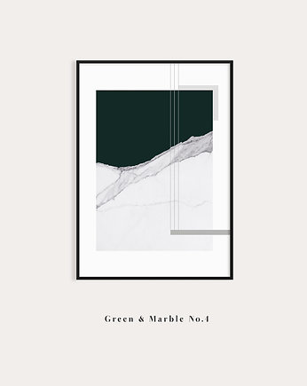 Marble 4 - nowoczesny plakat na ścianę z zielenią i marmurem, OKAZJE - Prezenty na 18 dla syna