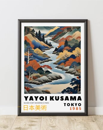 PLAKAT dekoracyjny Yayoi Kusama,  poster las, black dot studio