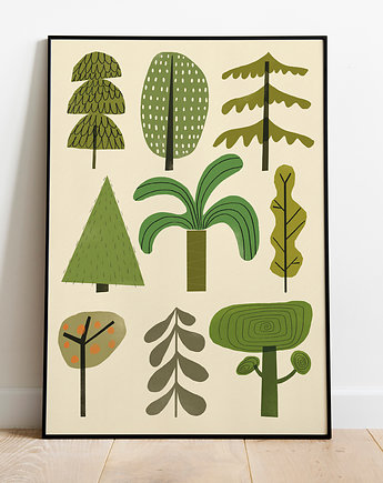Plakat  Drzewa - wersja zielona, MUKI design