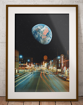 Plakat Nocna przejażdżka - Kolaż Fine-art  - Autorska dekoracja ścienna, DAPIDOKA