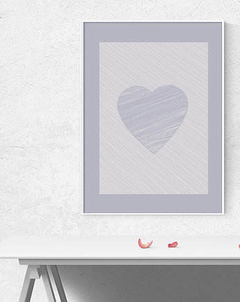 Plakat z sercem, lawendowy, Dekorando