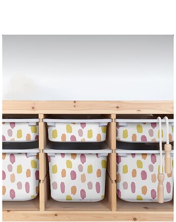 Naklejka na pojemniki Trofast Ikea łatki kropki, OKAZJE - Prezent na Baby shower