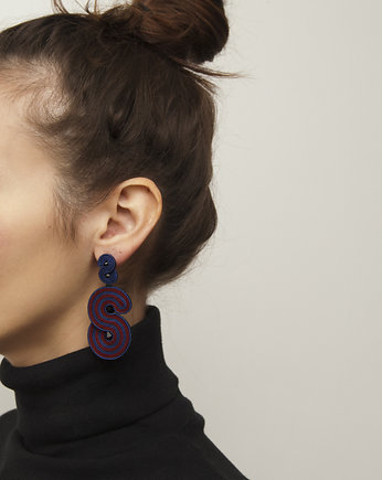 Kolczyki soutache - Bordo Granat Duże, maanuela
