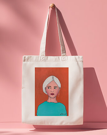 Torba art z reprodukcją mojego obrazu "Jelous girl", JustynaSzewczykart