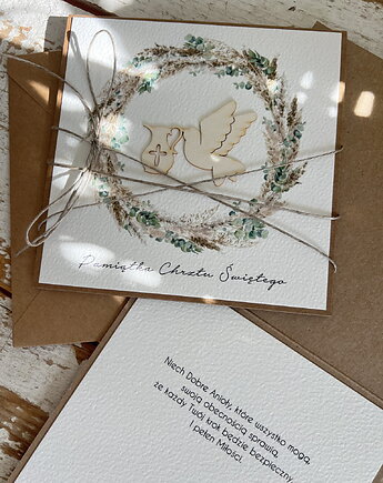 Wyjątkowa ręcznie robiona kartka na chrzest od matki chrzestnej, sorte