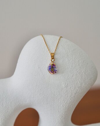 Naszyjnik z fioletową gipsówką, ANKO rekodzielo