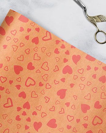 papier do pakowania -  Pink hearts - P-082k, Wrap and Pack