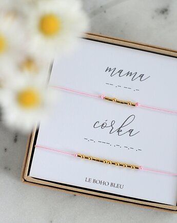 MAMA i CÓRKA - ZESTAW - Alfabet Morse'a - Bransoletki, Le Boho Bleu