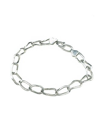 Bransoletka z płaskimi ogniwami i zawieszką, Bijoux by Marzena Bylicka
