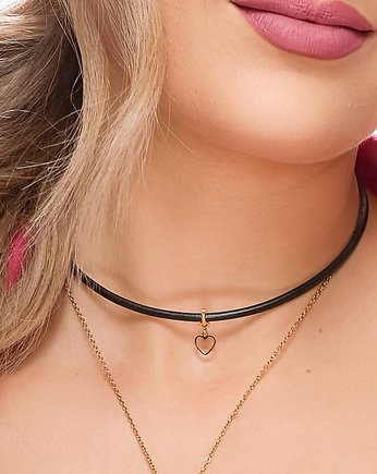 Choker ze skóry Love Heart, AFRODITTE COLLECTION