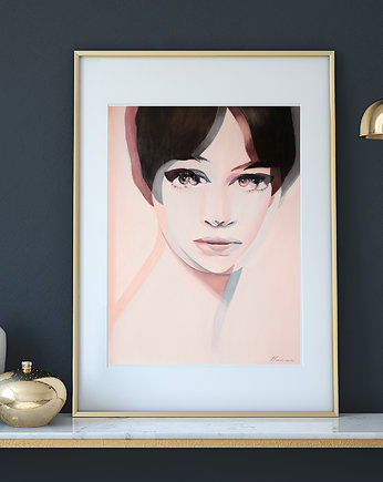 Anna Karina. Plakat na podstawie obrazu olejnego., About Face Illustration
