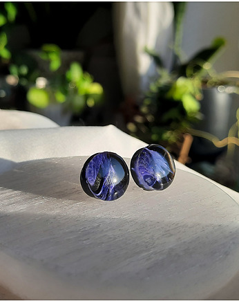 Kolczyki sztyfty z chabrami, duże, Figa handmade accessories
