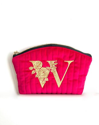 Pikowana kosmetyczka personalizowana literą imienia, RUDNIK