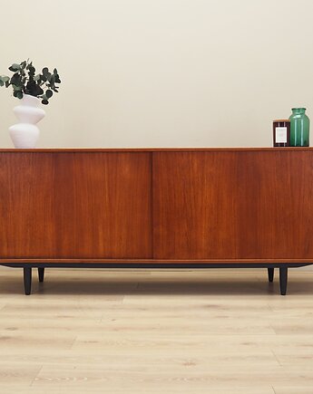Sideboard tekowy, duński design, lata 70, produkcja: Dania, Przetwory design