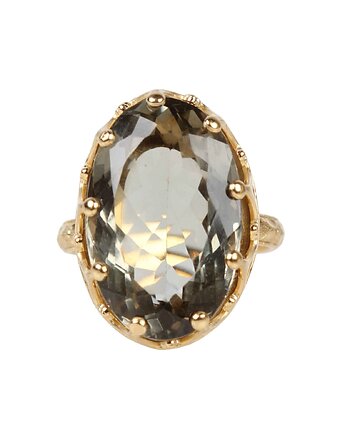 Złoty pierścionek Magnifique z zielonym ametystem r.14, Blooming Stones