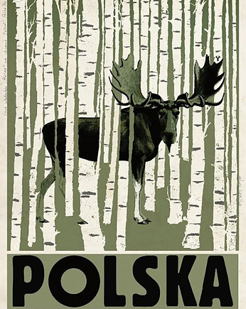 Poster Polska Łoś (R. Kaja) 98x68 cm w ramie, OSOBY - Prezent dla chłopaka na urodziny