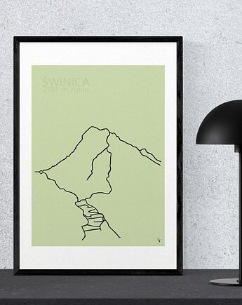 Plakat minimalistyczny Świnica, A3, decotyw, decotyw