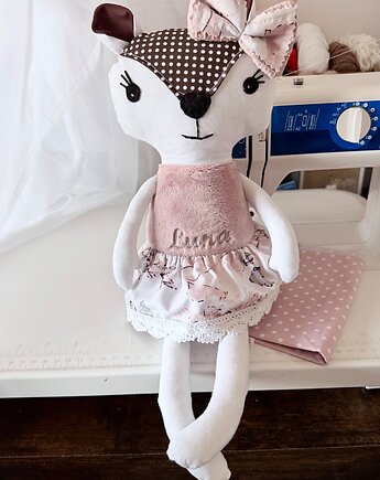 Wyjątkowa przytulanka SARENKA  minky HAFT imię dziecka, Atelier Liliputki