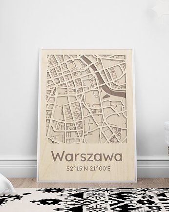 Mapa polskich miast WARSZAWA Plan miasta 3D, OSOBY - Prezent dla szefa